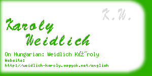 karoly weidlich business card